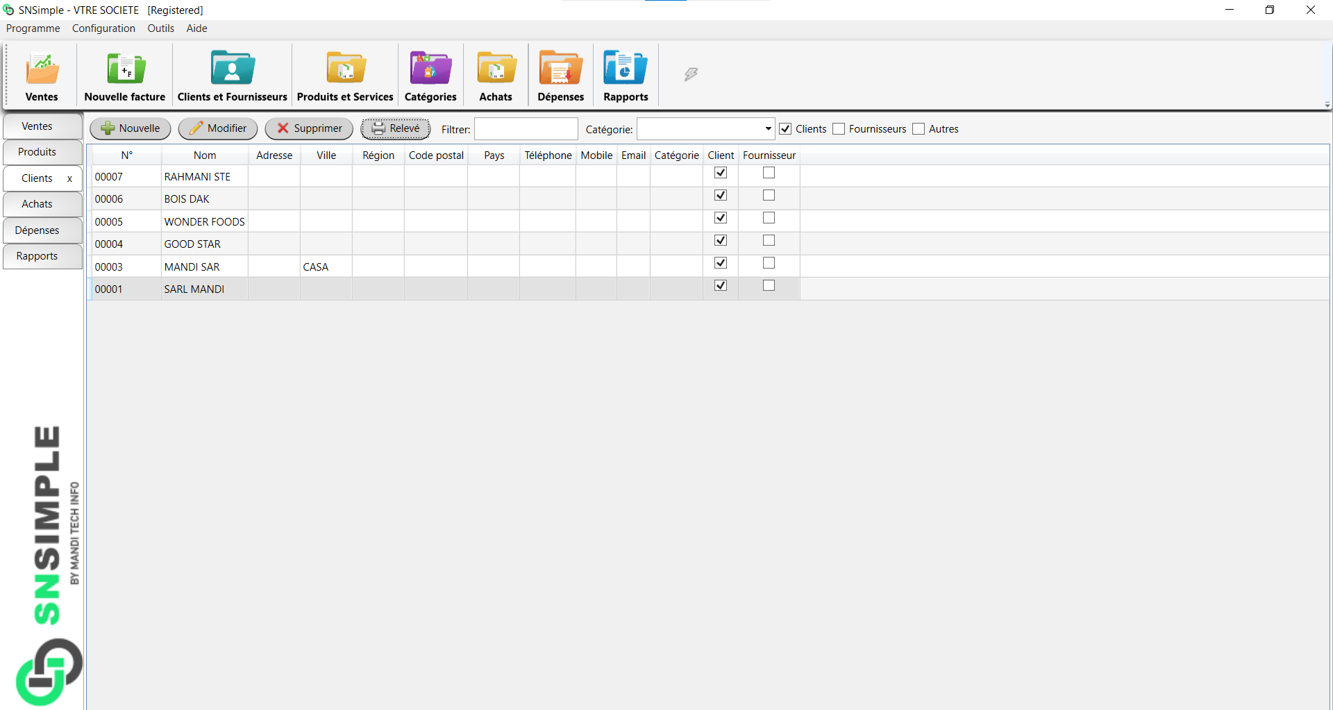 Gestion clients fournisseurs